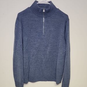 J. Crew Men's Blue Half-Zip Sweater